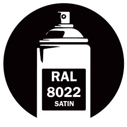 Bombe de peinture RAL 8022 satin DISOLAC 400ml