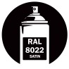 Bombe de peinture RAL 8022 satin DISOLAC 400ml