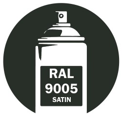 Bombe de peinture RAL 9005 noir foncé satin