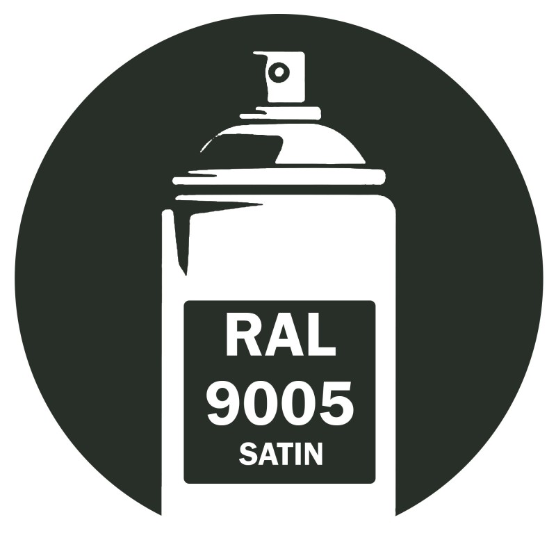 Bombe de peinture RAL 9005 noir foncé satin