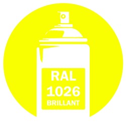 Bombe peinture RAL 1026 Jaune Brillant 400ml DISOLAC
