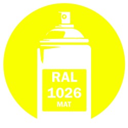 Bombe de peinture RAL 1026 Jaune Mat DISOLAC 400ml