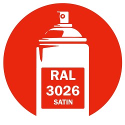 Bombe peinture RAL 3026 Rouge clair satin DISOLAC