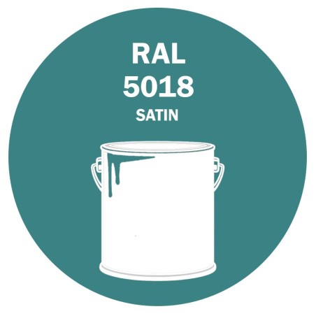 POT DE PEINTURE DISOLAC 4KG RAL 5018 BLEU TURQUOISE LAQUE SATINÉE