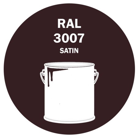 POT DE PEINTURE DISOLAC 4KG RAL 3007 ROUGE NOIR LAQUE SATINÉE