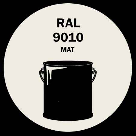 POT DE PEINTURE 5KG RAL 9010 BLANC PUR PRIMAIRE MAT