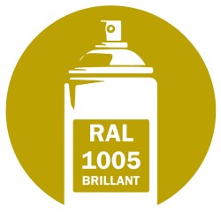 Bombe de peinture RAL 1005 Jaune miel brillant DISOLAC 400ml, spray pro gloss pour métal, bois, plastique et usage industriel.