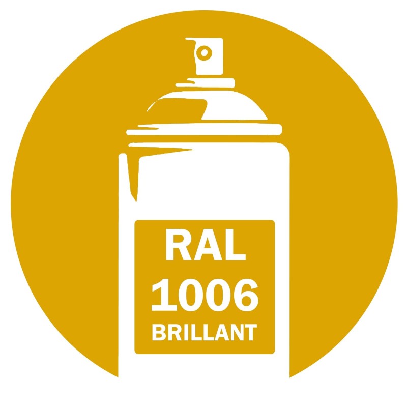 Bombe de peinture RAL 1006 Jaune maïs brillant DISOLAC 400ml, spray pro gloss pour métal, bois, plastique et usage industriel. Bombe de peinture RAL 1006 Jaune maïs brillant DISOLAC 400ml, spray pro gloss pour métal, bois, plastique et usage industriel.