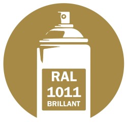 Bombe de peinture RAL 1011 Beige brun brillant DISOLAC 400ml, spray pro gloss pour métal, bois, plastique et usage industriel.