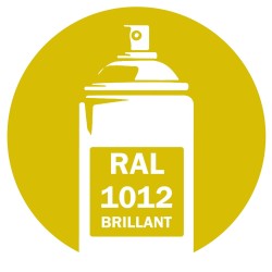 Bombe de peinture RAL 1012 Jaune citron brillant DISOLAC 400ml, spray pro gloss pour métal, bois, plastique et usage industriel.