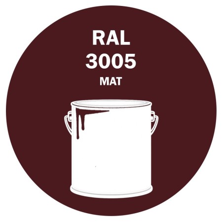 POT DE PEINTURE 5KG RAL 3005 ROUGE VIN PRIMAIRE MAT