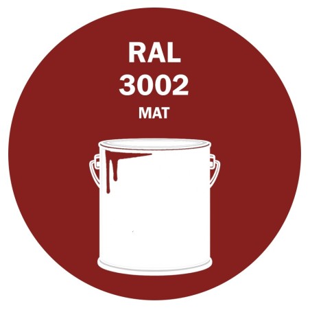 POT DE PEINTURE 5KG RAL 3002 ROUGE CARMIN PRIMAIRE MAT