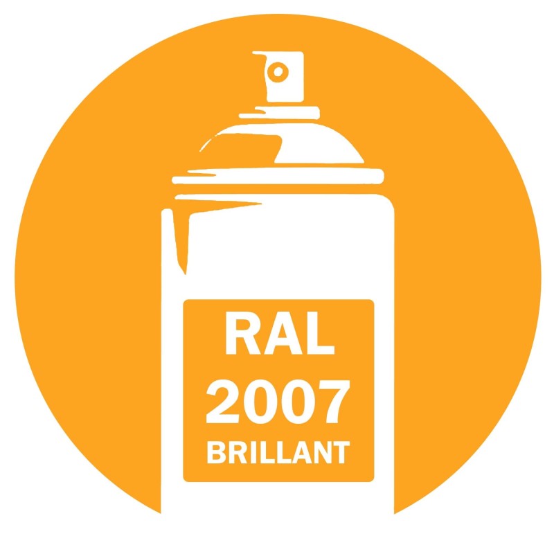 Bombe de peinture RAL 2005 Luminous orange brillant DISOLAC 400ml, spray pro gloss pour métal, bois et usage industriel.