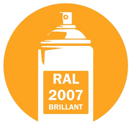 Bombe de peinture RAL 2005 Luminous orange brillant DISOLAC 400ml, spray pro gloss pour métal, bois et usage industriel.