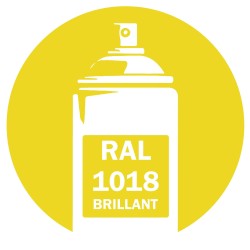 Bombe de peinture RAL 1018 Jaune zinc brillant DISOLAC 400ml, spray pro gloss pour métal, bois, plastique et usage industriel.