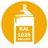 Bombe de peinture RAL 1028 Jaune melon brillant DISOLAC 400ml, spray pro gloss pour métal, bois, plastique et usage industriel.
