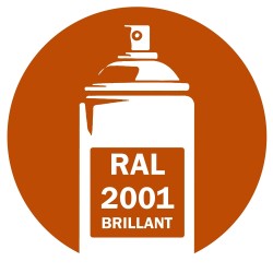 Bombe de peinture RAL 2001 Rouge orange brillant DISOLAC 400ml, spray pro gloss pour métal, bois, plastique et usage industriel.