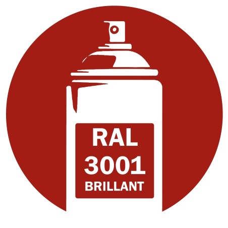 Bombe de peinture RAL 3001 Rouge signalisation brillant, spray pro gloss pour métal, bois, plastique et usage industriel.