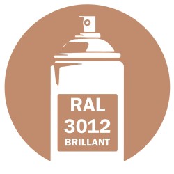 Bombe de peinture RAL 3012 Rouge beige brillant, spray pro gloss pour métal, bois, plastique et usage industriel.