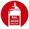 Bombe de peinture RAL 3020 Rouge signal brillant, spray pro gloss pour métal, bois, plastique et usage industriel.