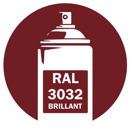 Bombe de peinture RAL 3032 Rouge perle rubis brillant 400 ml, spray pro gloss pour métal, bois, plastique et usage industriel.