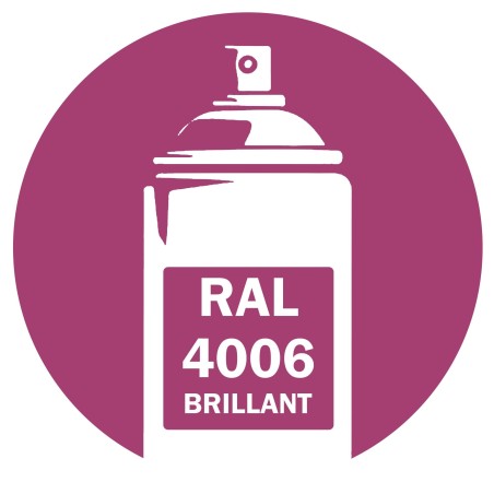 Bombe de peinture RAL 4006 Traffic Purple brillant 400 ml, spray professionnel pour métal, bois, plastique et usage industriel.