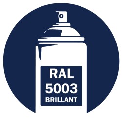 Bombe de peinture RAL 5003 Bleu saphir brillant, spray pro gloss pour métal, bois, plastique et usage industriel.