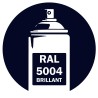 Bombe de peinture RAL 5004 Bleu noir brillant 400 ml, spray professionnel gloss pour métal, bois, plastique et usage industriel.