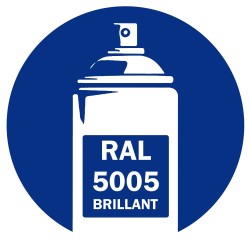 Bombe de peinture RAL 5005 Bleu signal brillant 400 ml, spray pro gloss pour métal, bois, plastique et usage industriel.