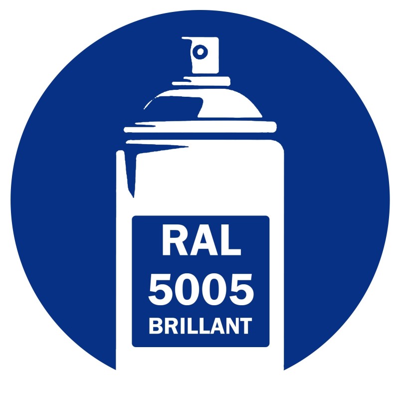 Bombe de peinture RAL 5005 Bleu signal brillant 400 ml, spray pro gloss pour métal, bois, plastique et usage industriel.