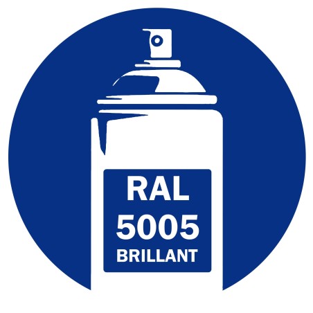 Bombe de peinture RAL 5005 Bleu signal brillant 400 ml, spray pro gloss pour métal, bois, plastique et usage industriel.