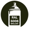Bombe de peinture RAL 6008 Vert brun brillant, spray professionnel gloss pour métal, bois, plastique et usage industriel.