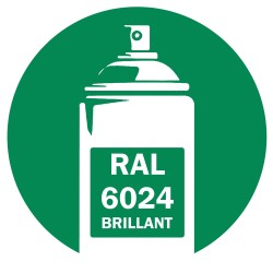 Bombe de peinture RAL 6024 Vert trafic brillant, spray professionnel gloss pour métal, bois, plastique et usage industriel.