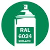 Bombe de peinture RAL 6024 Vert trafic brillant, spray professionnel gloss pour métal, bois, plastique et usage industriel. Bombe de peinture RAL 6024 Vert trafic brillant, spray professionnel gloss pour métal, bois, plastique et usage industriel.