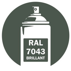 Bombe de peinture RAL 7043 Gris signalisation B Brillant, spray gloss pour métal, bois, plastique et usage industriel.