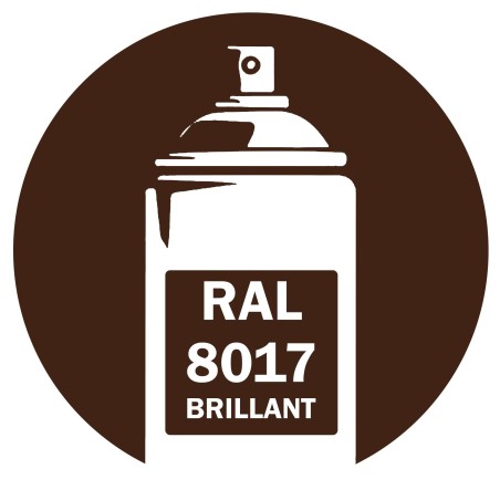 Bombe de peinture RAL 8017 Brun chocolat (Chocolate brown) brillant, spray gloss pour métal, bois et usage industriel.