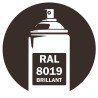 Bombe de peinture RAL 8019 Brun gris (Grey brown) brillant, spray gloss pour métal, bois, plastique et usage industriel.