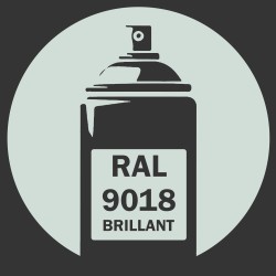 Bombe de peinture RAL 9018 Blanc papyrus brillant, spray professionnel gloss pour métal, bois, plastique et usage industriel.