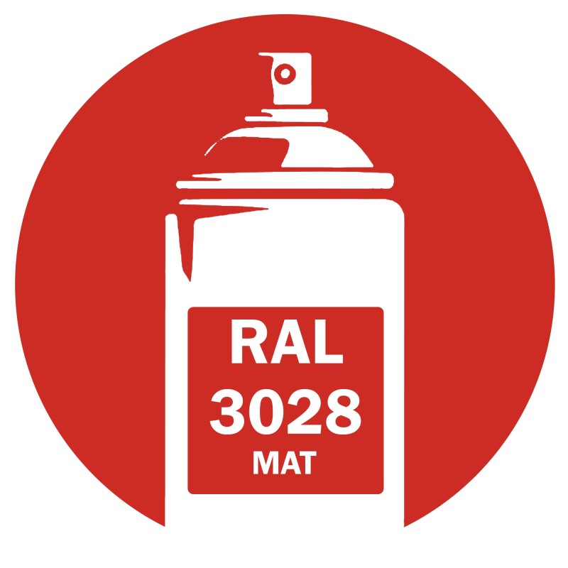 Bombe de peinture RAL 3028 Rouge Mat 400ml
