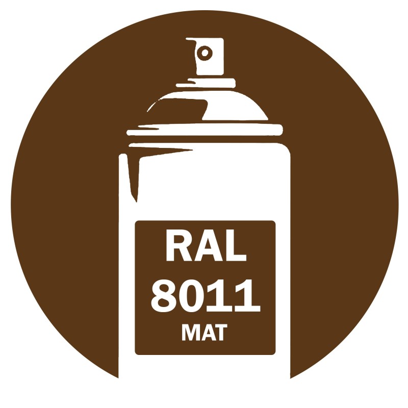 Bombe de peinture RAL 8011 Brun noisette Mat DISOLAC