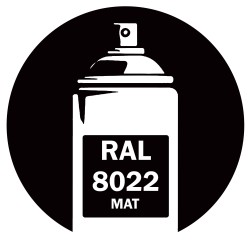 Bombe de peinture RAL 8022 brun noir mat 400ml