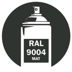 Bombe de peinture RAL 9004 noir mat DISOLAC 400ml