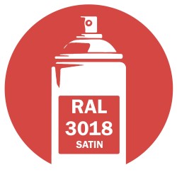 Bombe peinture RAL 3018 Rouge Fraise Satin 400ml