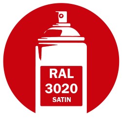Bombe de peinture RAL 3020 satin 400ml DISOLAC