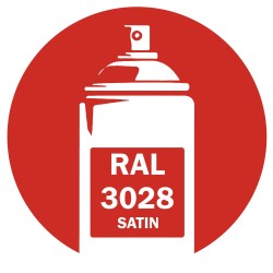 Bombe de peinture RAL 3028 Rouge pur satin 400ml